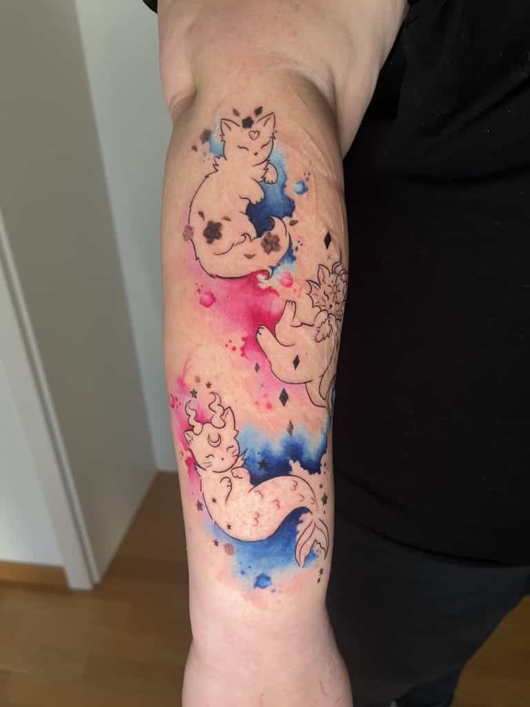 watercolor tattoo stil